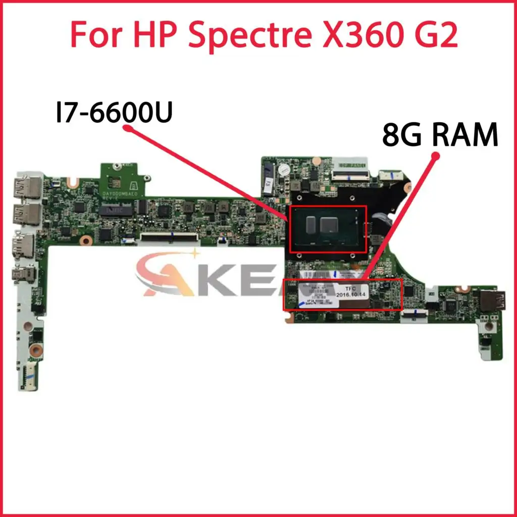

Laptop motherboard For 861992-501 849425-601 847450-601 DAY0DDMBAE0 HP Spectre X360 G2 13-4000/4100 With I7 CPU 8GB 100% TEST OK