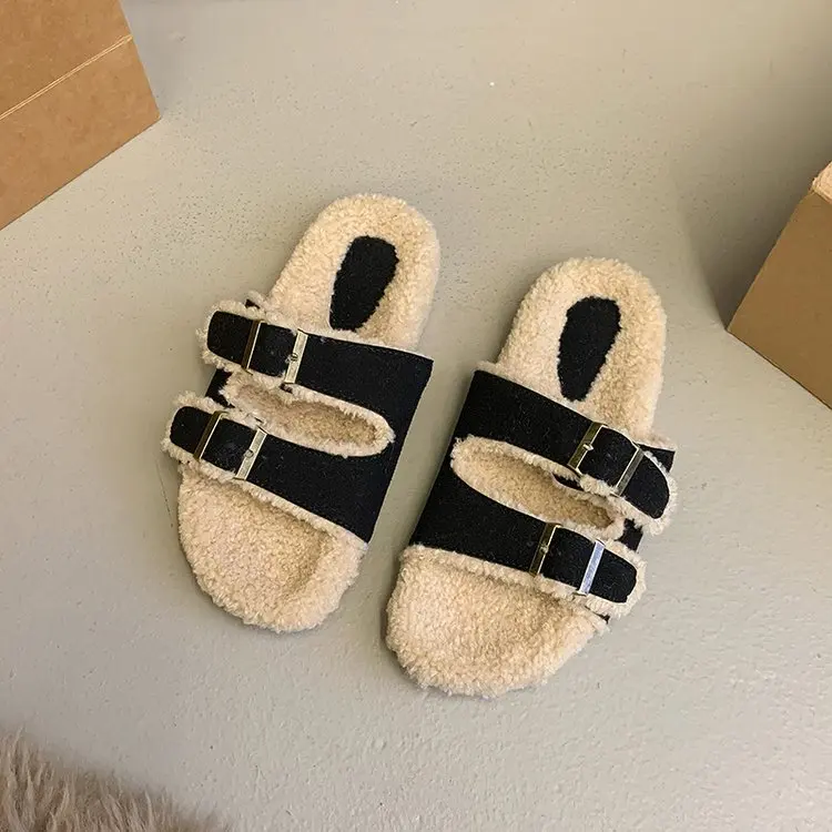 Женские меховые шлепанцы роскошные на платформе плюшевые мягкие дизайнерские