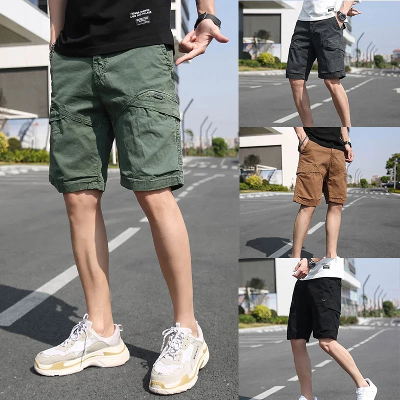

2023 Casual Summer Cotton Cargo Shorts For Men Camo Homme Without Belt Drop Shipping Calf-Length Fashion Lower Garment Pants