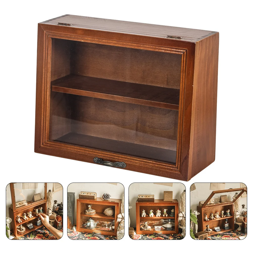 

Display Box Cabinet Wood Shadow Bread Storage Case Organizer Holder Wooden Shelvesmugcountertopkitchen Wall Boxes Cup Cases Rack