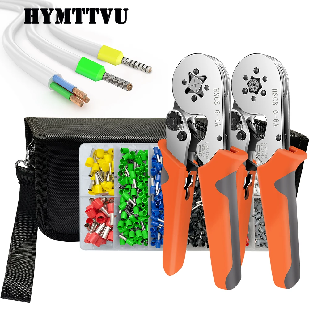 

Tubular Terminal Crimping Pliers HSC8 6-4A Crimping Wire Electrical Ferrule Crimping Tool Kit For Household Appliances