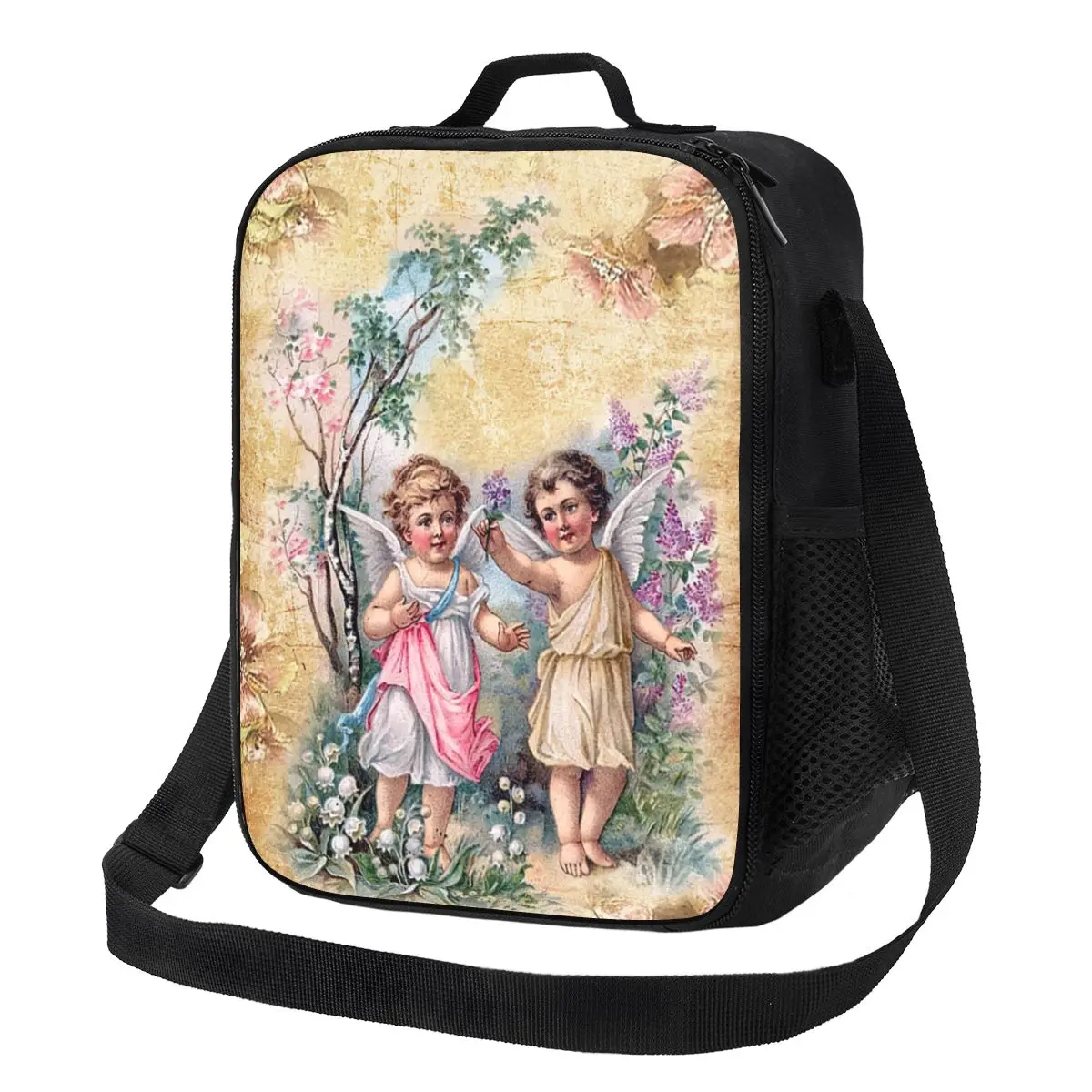 

Victorian Angel Vintage Rose Thermal Insulated Lunch Bags Women Portable Lunch Container Picnic Multifunction Bento Food Box