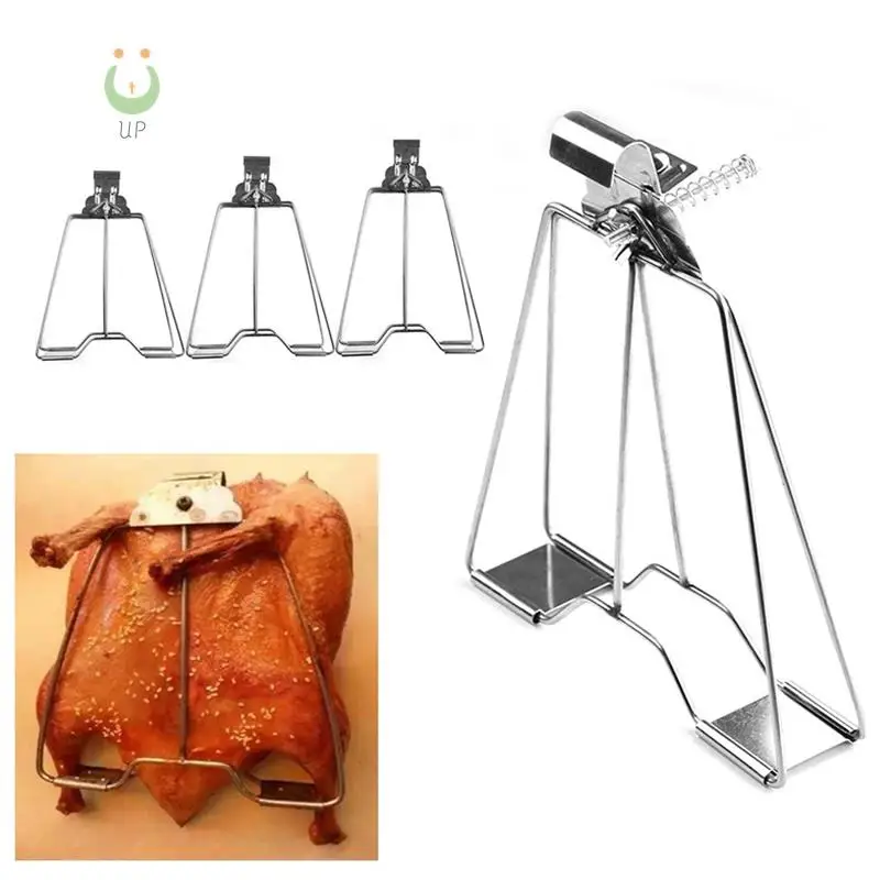 

Stainless Steel Chicken Roast Duck Clip Hook Board Shelf Beer Oven Grill Bbq Barbecue Net Cured Duck Burning Tool Bbq Skewers