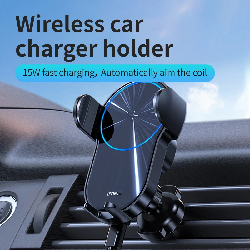 

OSSKY W4 15W Car Phone Holder Wireless Charger Car Mount Air Vent Mount Infrared Induction QI Fast Charging For iPhone Xiaomi