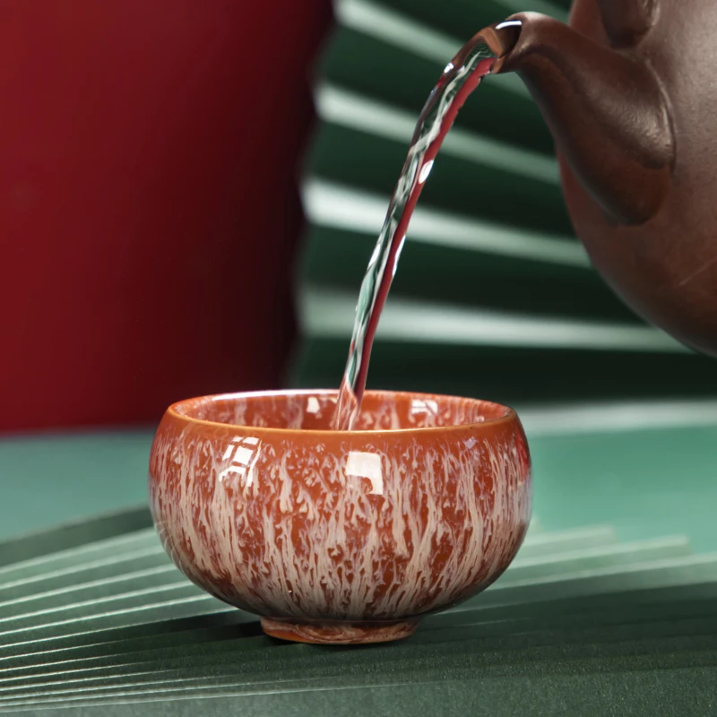 

Five Elements Cup Master Cup Kung Fu Tea Set Ceramic Kiln Change Sand Gold Single Teacup teacup