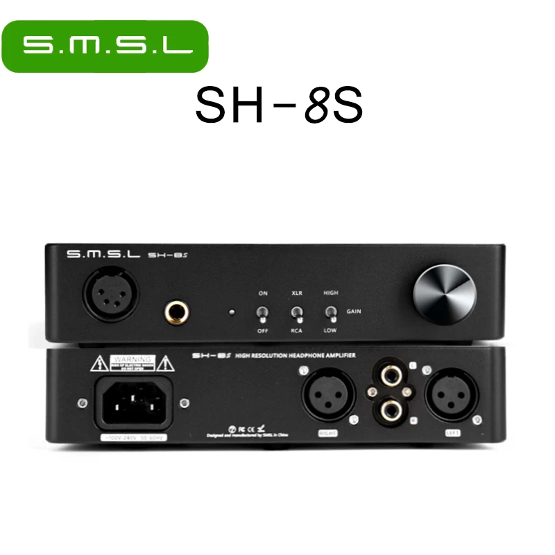 

SMSL SH-8S Hi-Res Headphone Amplifier 6.35mm RCA XLR Balanced/Unbalanced Gain Adjustable SH8S Amp Digital Audio Original HIFI