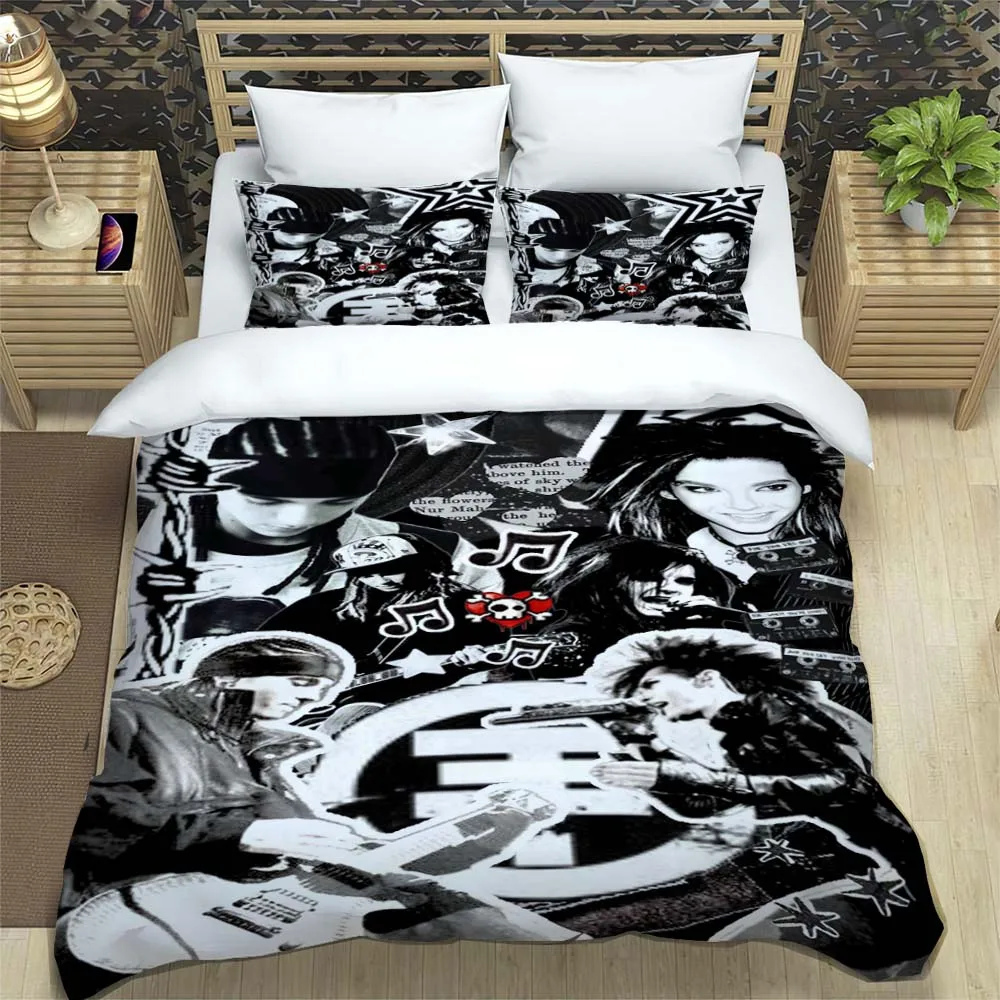 

Rock T-Tokio Hotel Logo Sheets Quilt Covers Bedding Dormitory Sheets Three-piece Bedding Set Three-piece Soft Warm Bedding Set