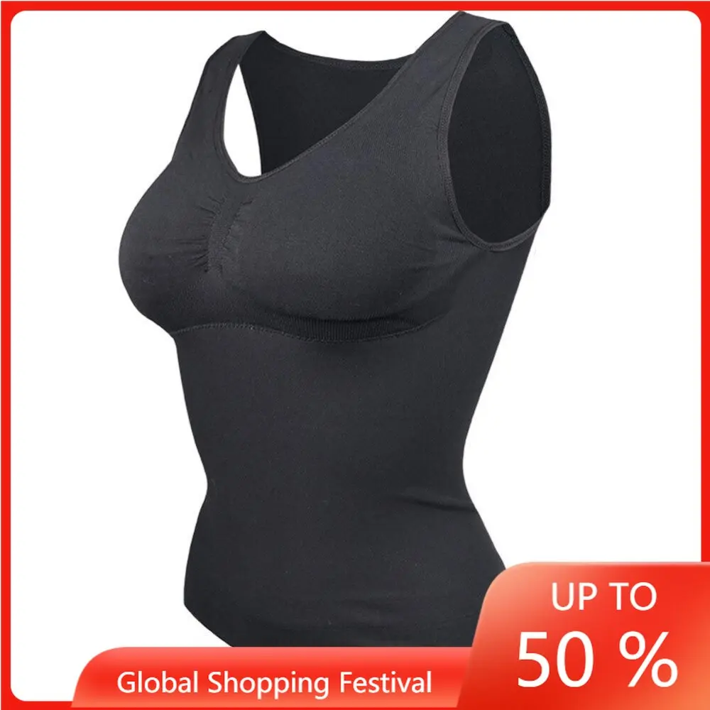 

Women Body Shaper Bra Cami Tank Top Slimming Vest Corset Shapewear Slim Up Lift Body Vest Sports Bra Double Layer with Bra S-3XL