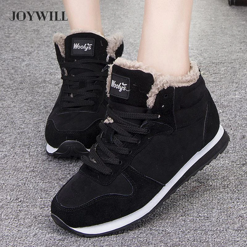 

JOYWILL Women's Snow Boots Soft Platform Non-slip Lace-Up Ankle Boots For Men Women Outdoor Fashion Warm Plush Winter Shoes New