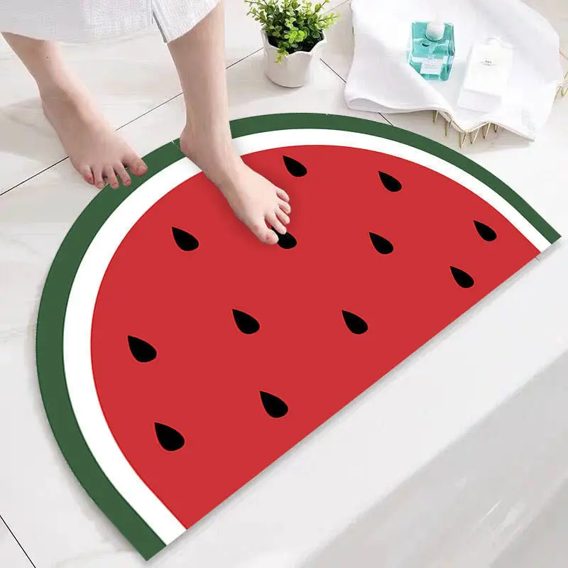 

Cute Fruit Entrance Door Mat Bathroom Rug Bedroom Carpet Living Room Home Decoration Round Carpet Kitchen Mat Floor Carpets