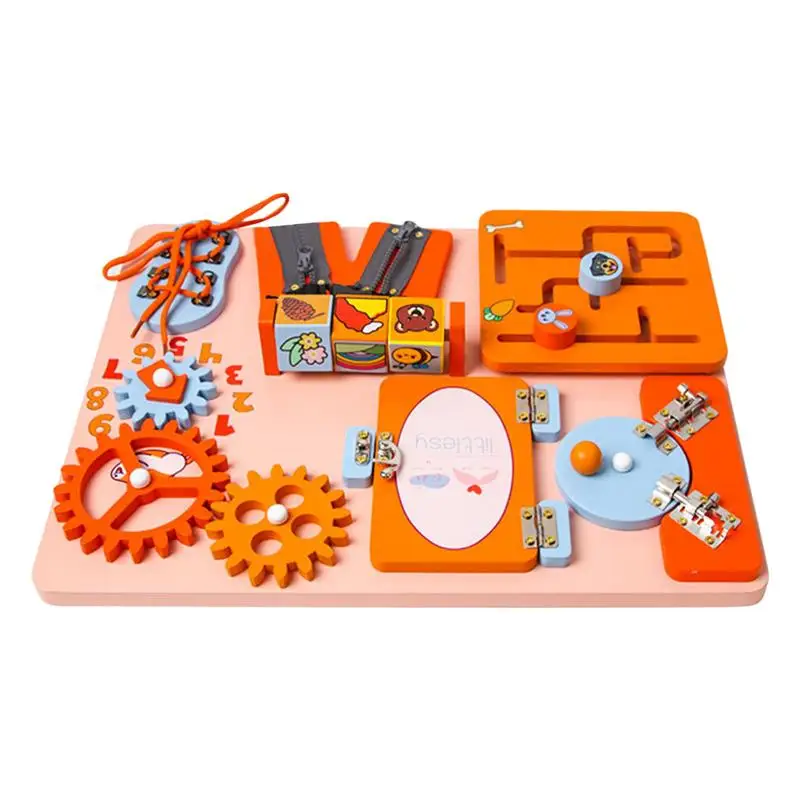 

Kids Sensory Board Toy Fine Motor Skills Preschool Learning Busy Block Sensory Toy Early Education Car Journey Teaching Aids