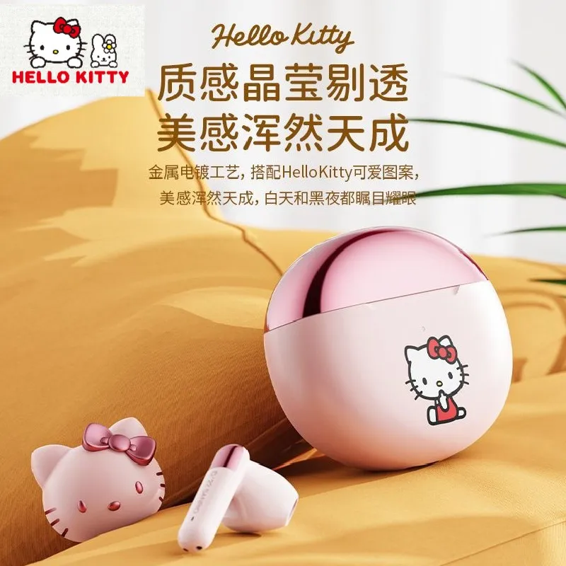 

Оригинальная Беспроводная bluetooth-гарнитура Sanrio серии Hello Kitty 5,3, высококачественный Женский милый подарок, подходит для всех мобильных телефонов