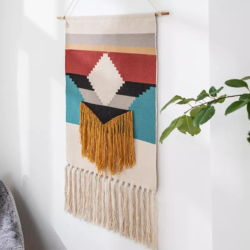 

NEW Vintage Aesthetic Macrame Cotton Tassel Handmade Wall Hanging Tapestry For Home Living Room Boho Decor Art Decoration