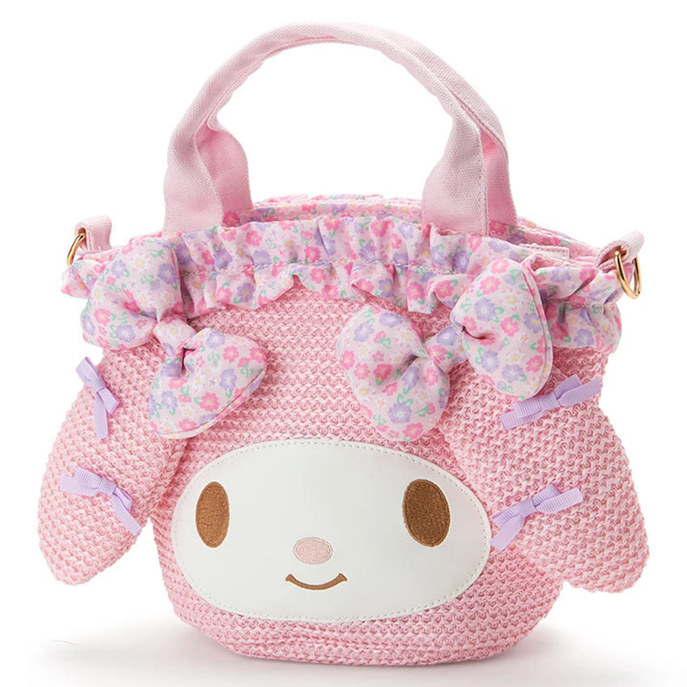 

Kawaii Sanrioed Корица собака Kuromi My Melody кошелек мультфильм боковой рюкзак сумка-мессенджер Ручка Двойная соломенная сумка модный кошелек