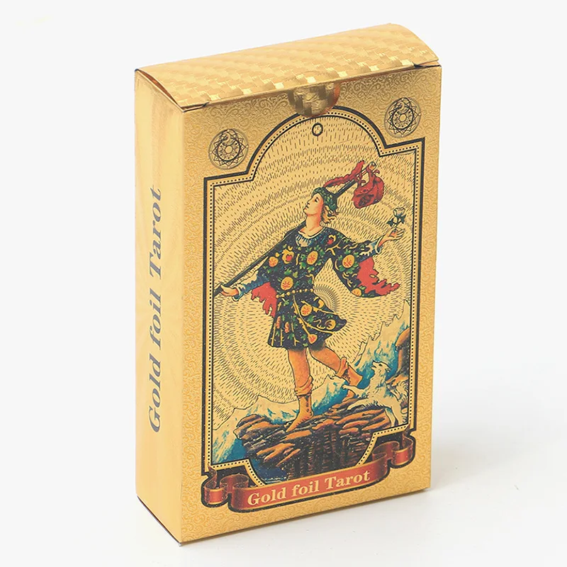 Роскошная Карта Таро из золотой фольги Горячее тиснение ПВХ водонепроницаемая и