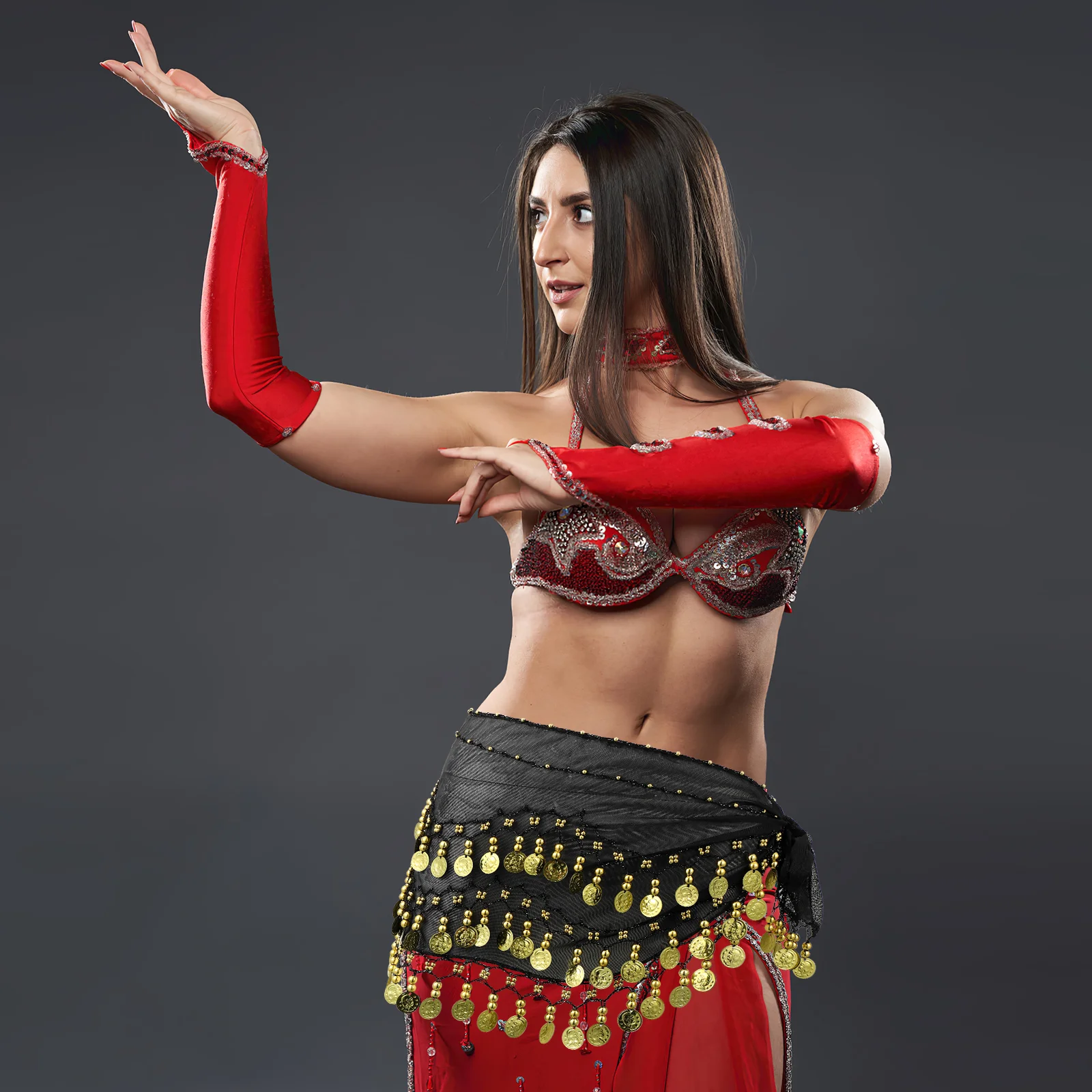 

2 Pcs Belly Scarf Hip Skirt Dance Waist Belt Ladies Scarves Dancing Miss Accessories Girls