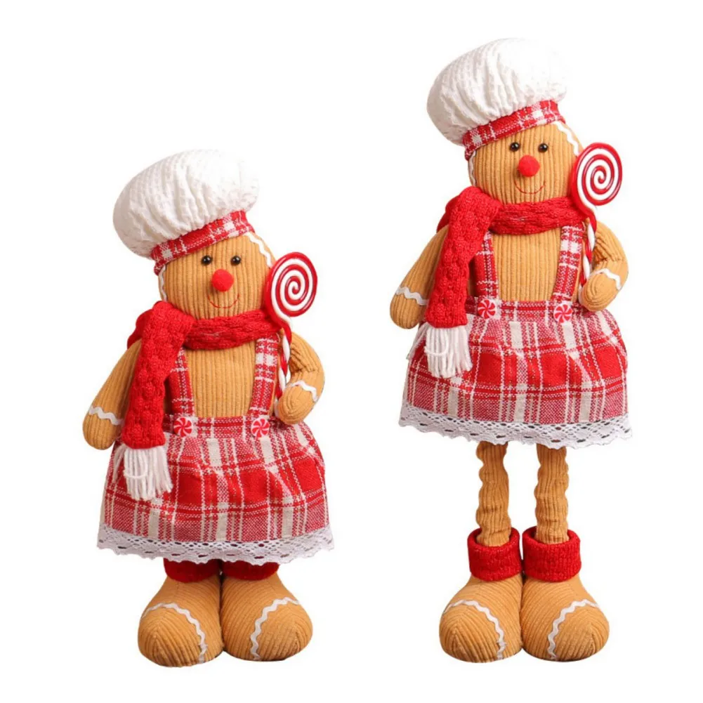 Большие стоячие рождественские гномы Имбирные пряники плюшевые с выдвижными