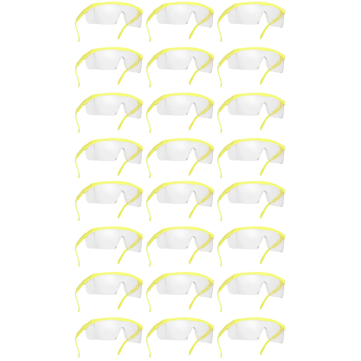 

24 pcs Eye Protective Glasses Practical Riding Eyewear Dust Wind Proof Goggles for Outdoor Outside (Yellow Frame and White Lens)