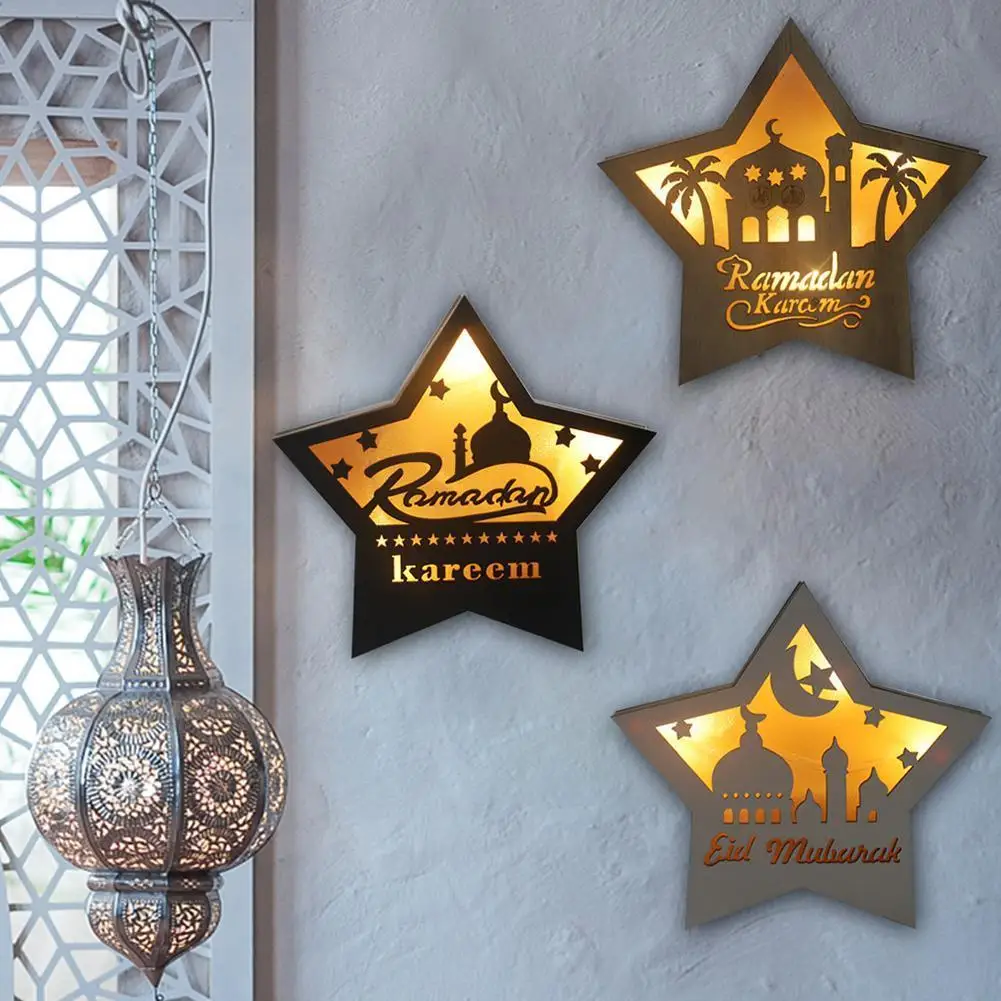 

Muslim Islamic Festival Party DIY Decorations Eid Mubarak Moon Star Led Lights Decor Ramadan Kareem Decoration Ramadan Mubarak