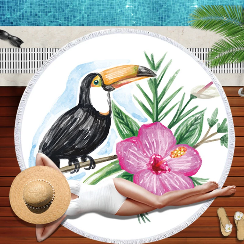 Зеленая чакра с кисточками Женский гобелен Солнцезащитный блок круглая накидка