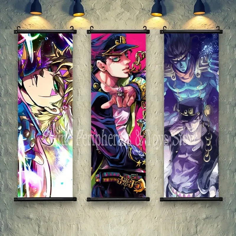 Anime JoJo Bizarre Adventure Retro WhitePaper Sticky Posters Wall Sticker DIY Living Room Bar Cafe game Decoration