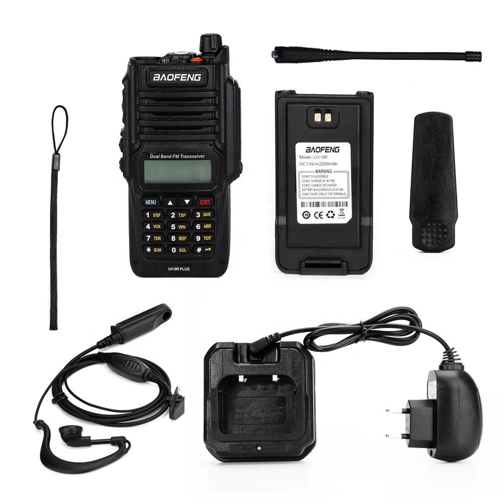 Baofeng Uv-9r Plus Двусторонняя радиостанция VHF UHF Walkie Talkie Двухдиапазонная