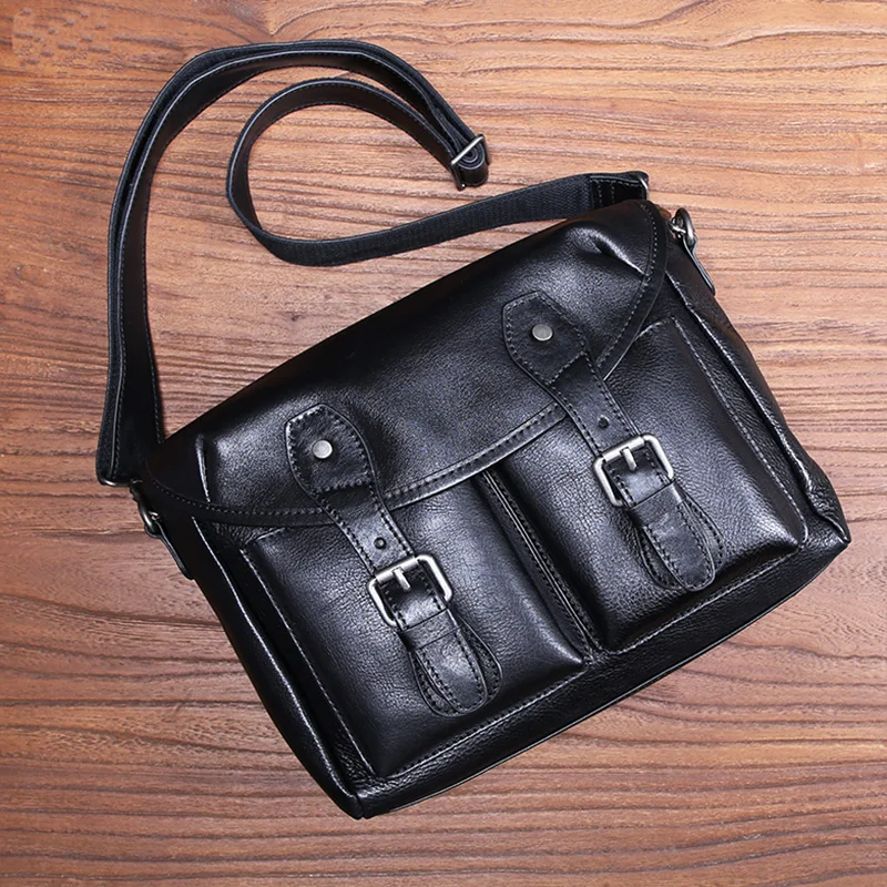 Кожаная мужская сумка через плечо из воловьей кожи индивидуальная Повседневная