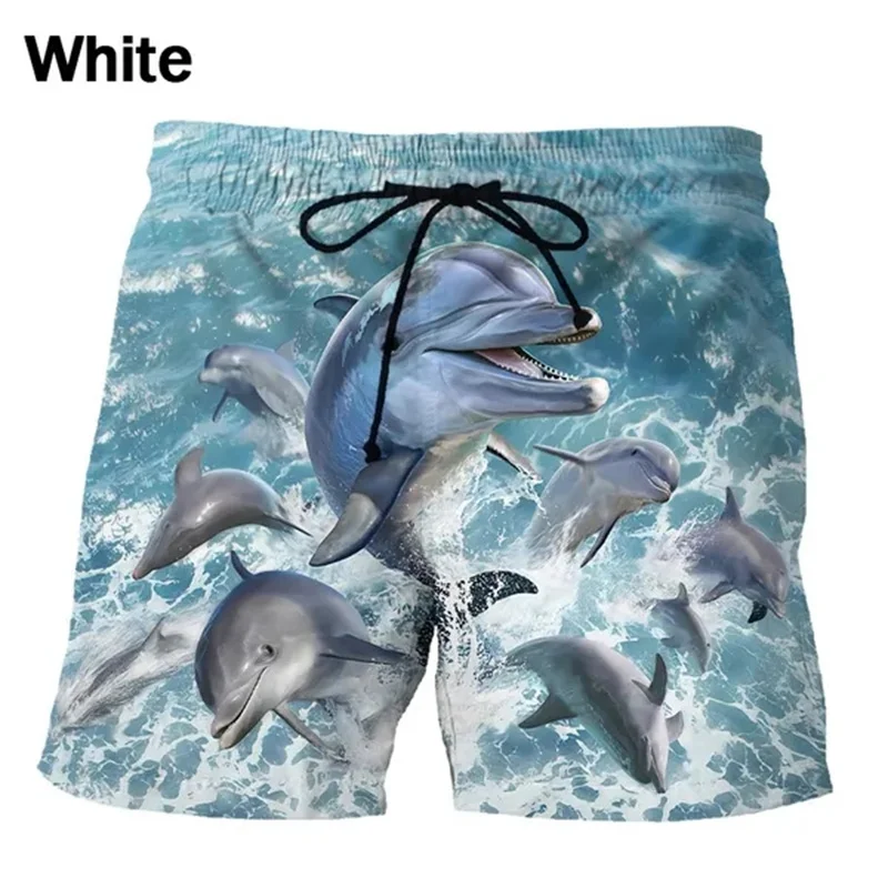 

Cute Dolphin Graphic Shorts Men Summer Beach Shorts 3D Kawaii Dolphins Printed Board Trunks Swimsuit Woman 2023 homme Ice Shorts