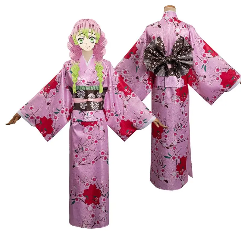 

Demon Slayer Kanroji Mitsuri Cosplay Costume Kimono for Girls Women Anime Uniform Outfits Halloween Carnival Party Disguise Suit