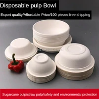 thickened disposable paper bowlround household outdoor pulp environmental protection biodegradable and environmental protection