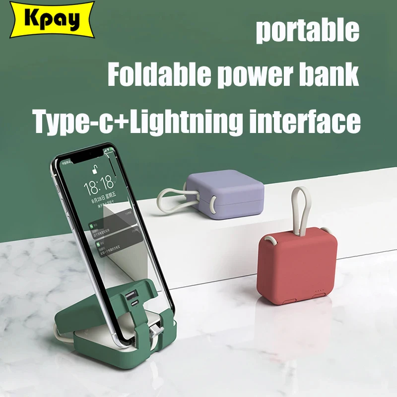 

New Portable Mini Power Bank External Spare Case Battery Charger Holder Type-c Output For iPhone Samsung Huawei Xiaomi Powerbank