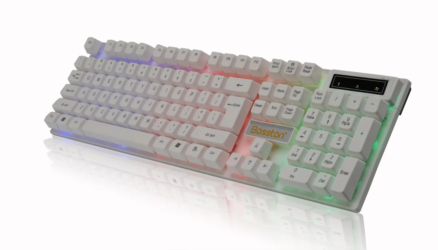 Hot sale LED Desktop Computer Gaming Mechanical feeling Keyboard Laptop Black suspension keycaps  usb port