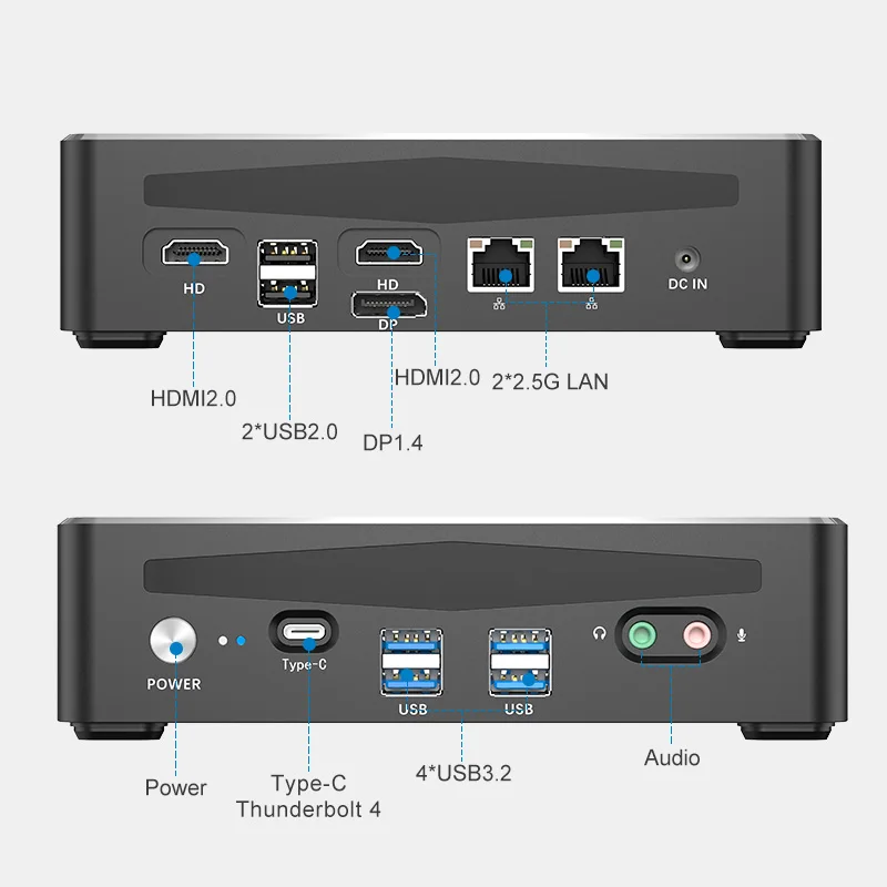 Topton 12th Gen Alder Lake Mini PC i9 12900H i7 12700H 14 ядер 20 потоков Windows 11 PCIE4.0 2 * LAN ПК игровой компьютер WiFi6