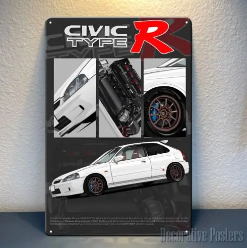 

Металлический постер Honda Civic Type-r 20x30 см