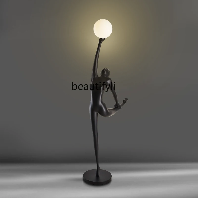 

GY Customized Nordic Light Luxury Floor Lamp Ins Style Living Room Sofa Lamp Art Hotel Lobby Office Ballet Girl Floor Lamp