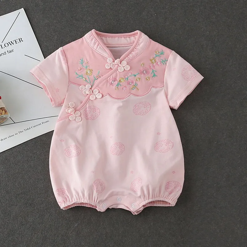 

Cute Baby Clothes Romper Newborn Baby Girls Bodysuit cheongsam Jumpsuit