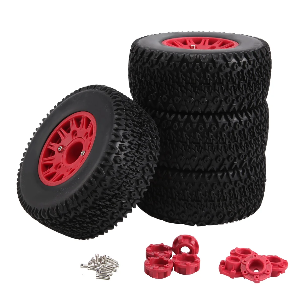 

4Pcs 112mm 1/8 1/10 Short Course Truck Tire Tyres Wheel with 12 14 17mm Hex for Traxxas Slash Arrma SENTON VKAR RC Car,1