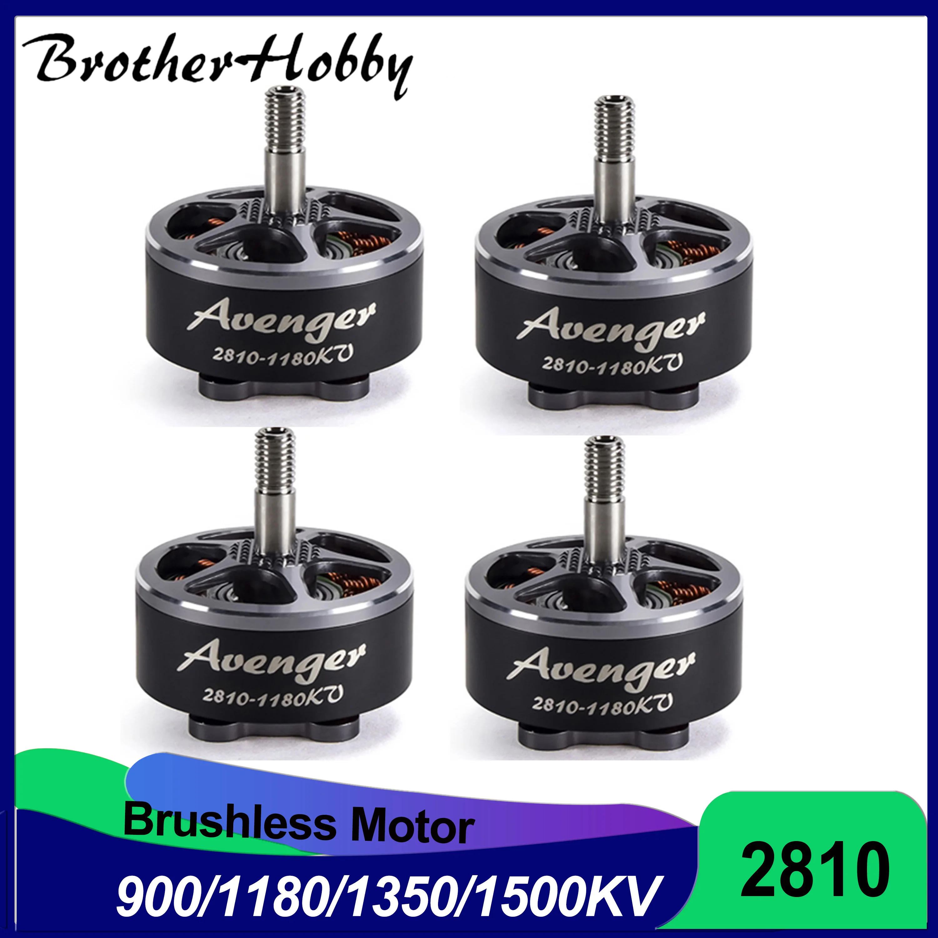 

Brotherhobby Avenger 2810 1180KV/1500KV/1350KV 4-6S Brushless Motor Outer rotor for FPV Racing Drone RC Quadcopter mutirotor