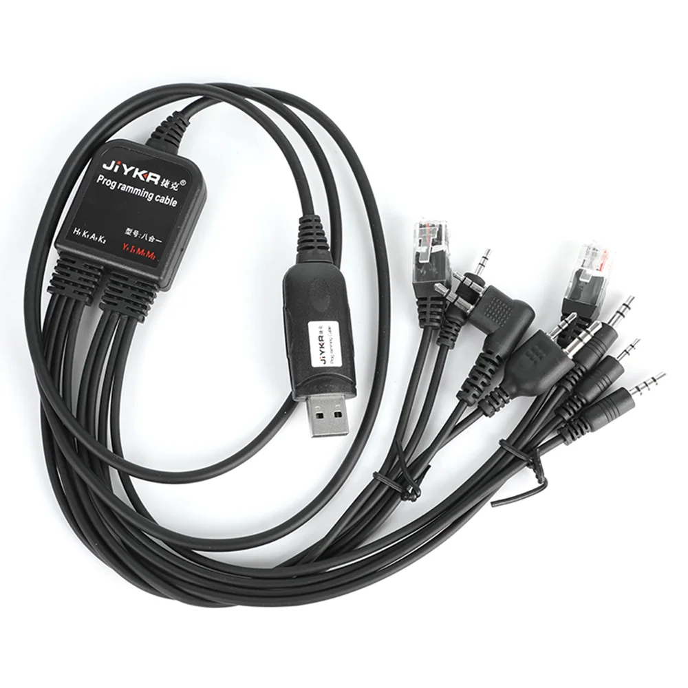 8 in 1 Computer USB Programming Cable for kenwood For baofeng motorola yaesu for icom Handy walkie talkie car radio CD Software