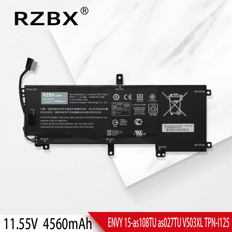 

Аккумулятор RZBX VS03XL для ноутбука HP Envy 15-AS 15-AS014WM 15-as024TU TPN-I125 849047-541 HSTNN-UB6Y 849313-850 Tablet 11,55 V 52wh