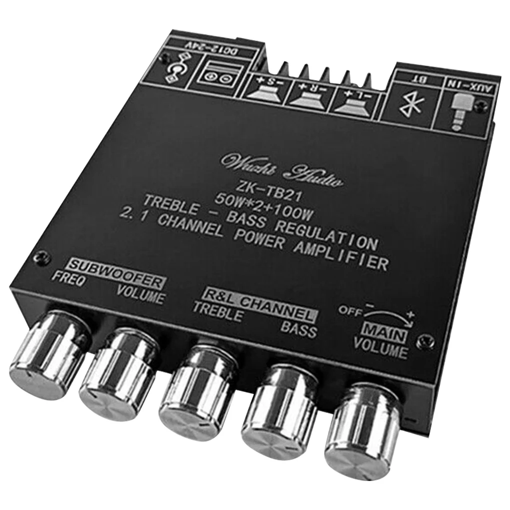 

Bluetooth-compatible 5.0 Audio Power Amplifier Module 2.1 Channel AUX Input Digital Audio Power Amp Circuit Board 50W x 2+100W