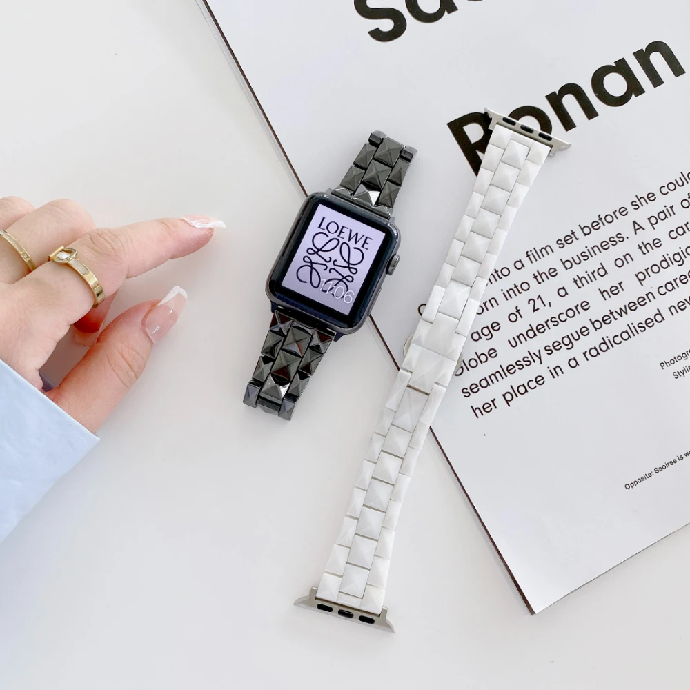 Ceramic Strap for Apple Watch Band 49mm 45mm 44mm 42mm 41mm 40mm 38mm Sport Bracelet Wristband for iWatch Series  Ultra 876543SE