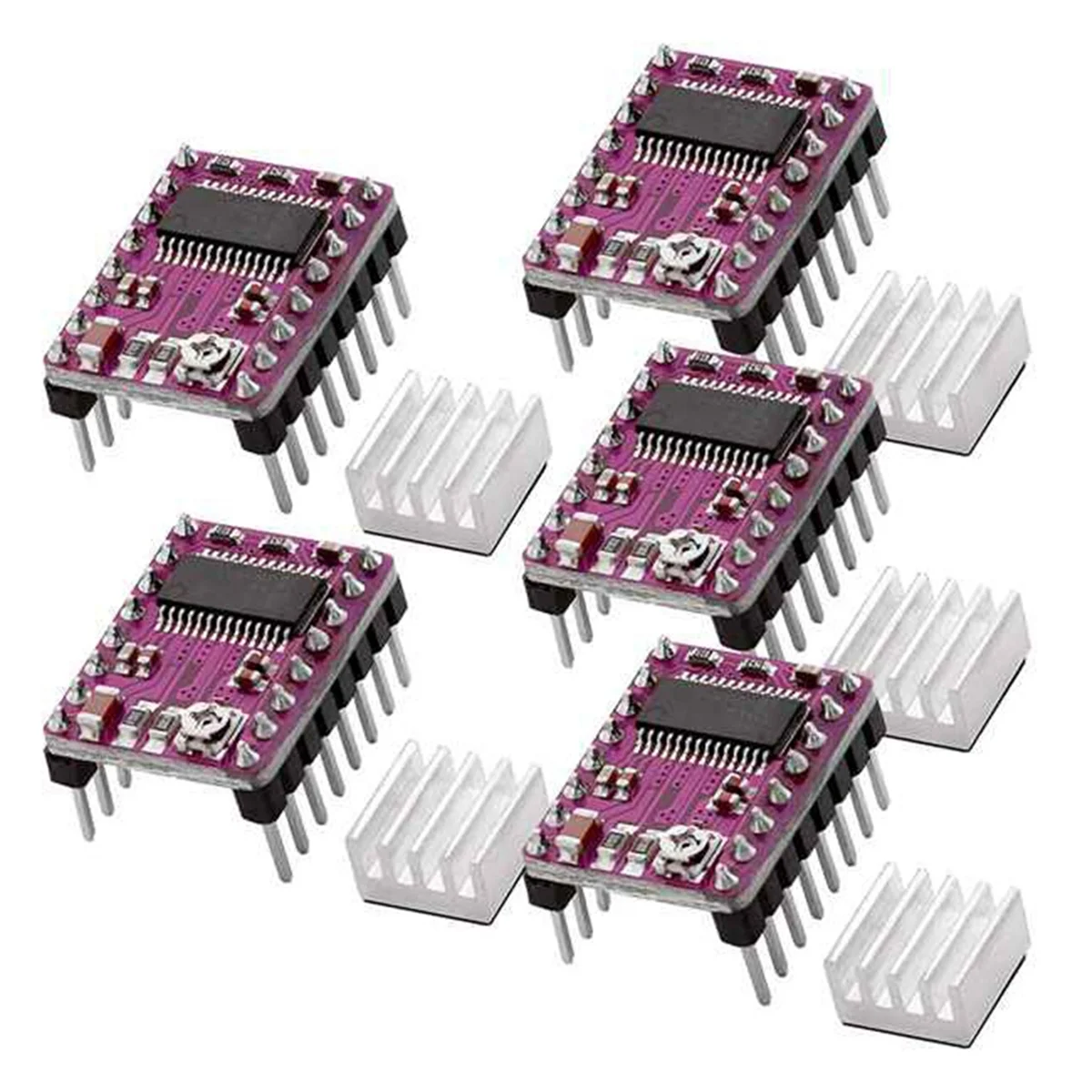 5 шт. плата драйвера шагового двигателя StepStick DRV8825 контроллер модуль радиатор