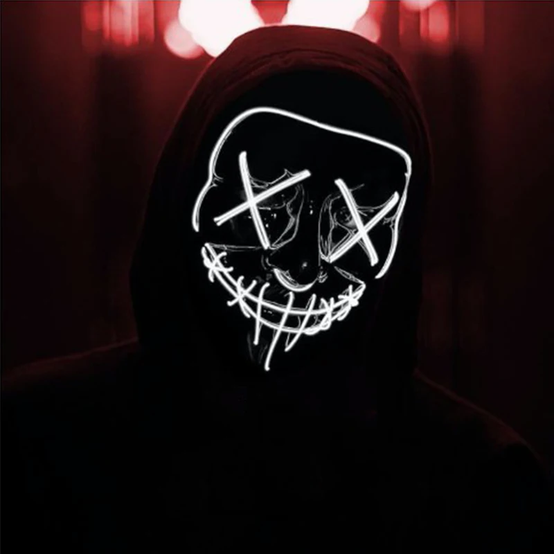 Беспроводная маска для Хэллоуина с подсветкой ужасов косплея маскарада