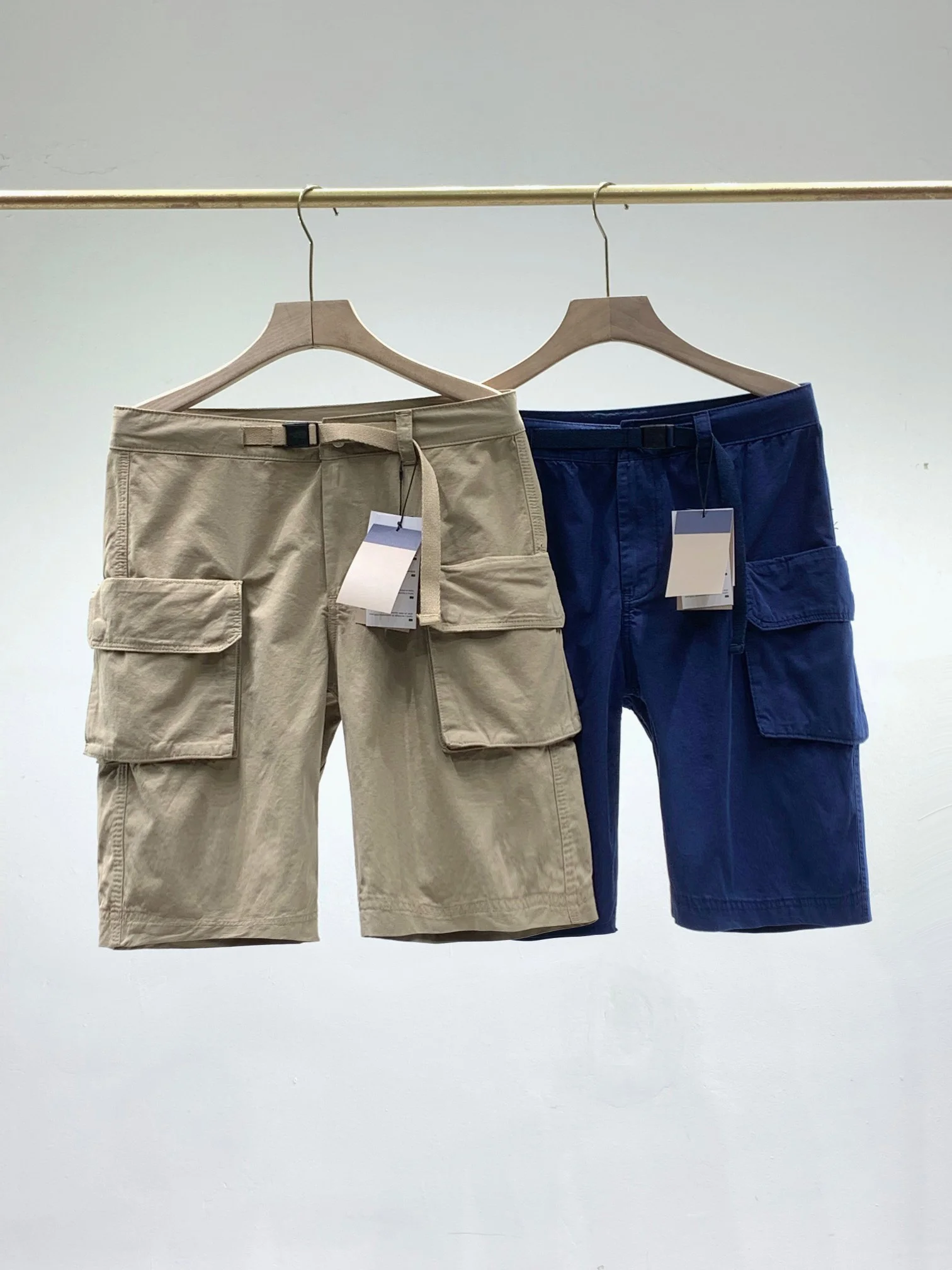 

2022Summer Men's 5-cent Pants,cotton,Large pockets High quality cargo outdoor casual