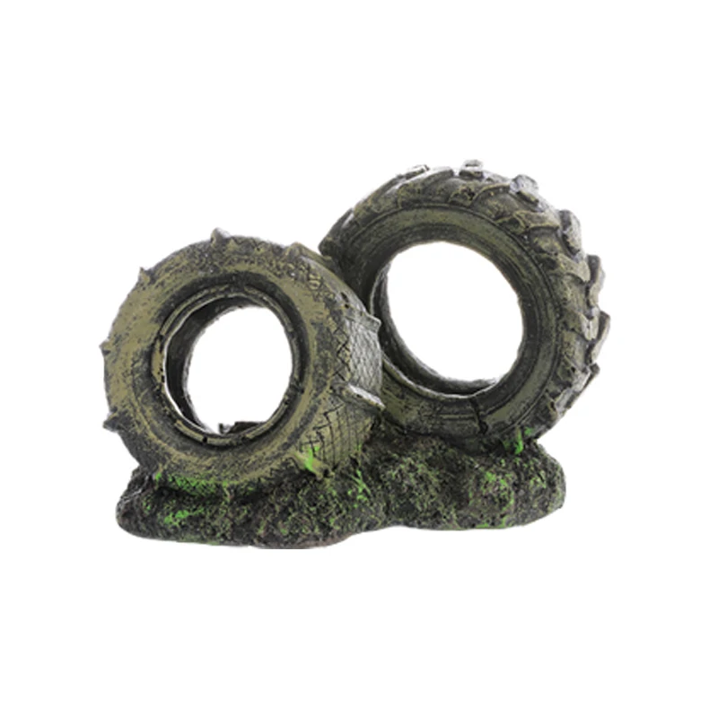 Аквариумные украшения скрытый сломанный автомобильный номер с пещерной шиной