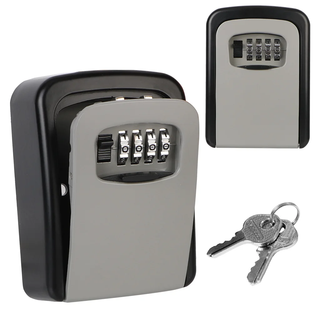 

Zinc Alloy Home Storage 4 Digit Combination Indoor Outdoor Wall Mounted Key Lock Box Password Key Safe-box