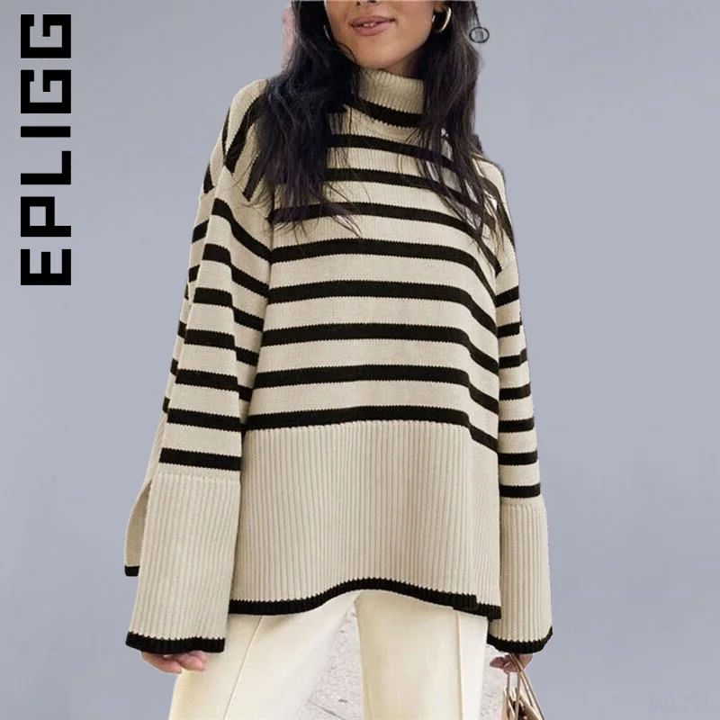 

Epligg Knitted Women Sweater New Turtleneck Girl Sexy Sweaters Ladies Pullover Sweet Knit Sweater Chic Leisure Women's Clothing