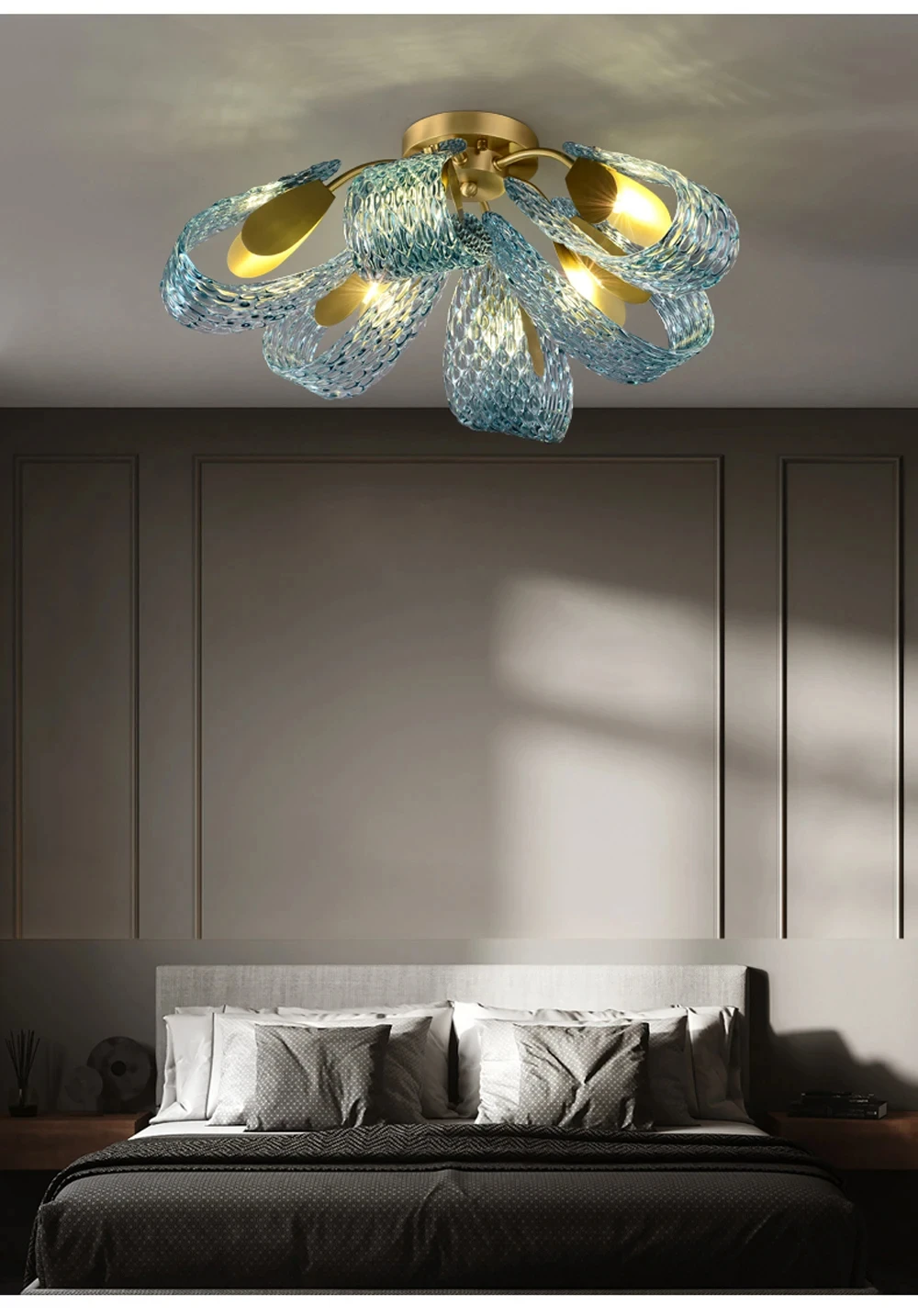 CX130EX G9 LED Funky Blue Beauty Desinger Медное стекло Lamparas De Techo 2024 Потолочная люстра Блеск