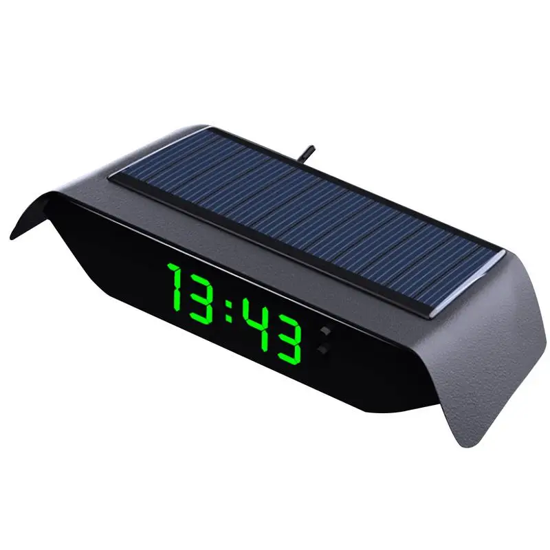 

Автомобильные цифровые часы с термометром на солнечной батарее, цифровые электронные часы с ЖК-дисплеем, многофункциональные универсальные беспроводные